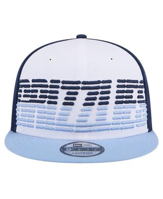 Men's White/Light Blue Memphis Grizzlies Throwback Gradient Tech Font 9fifty Snapback Hat