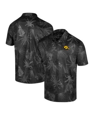 Men's Black Iowa Hawkeyes Big Tall Palms Polo