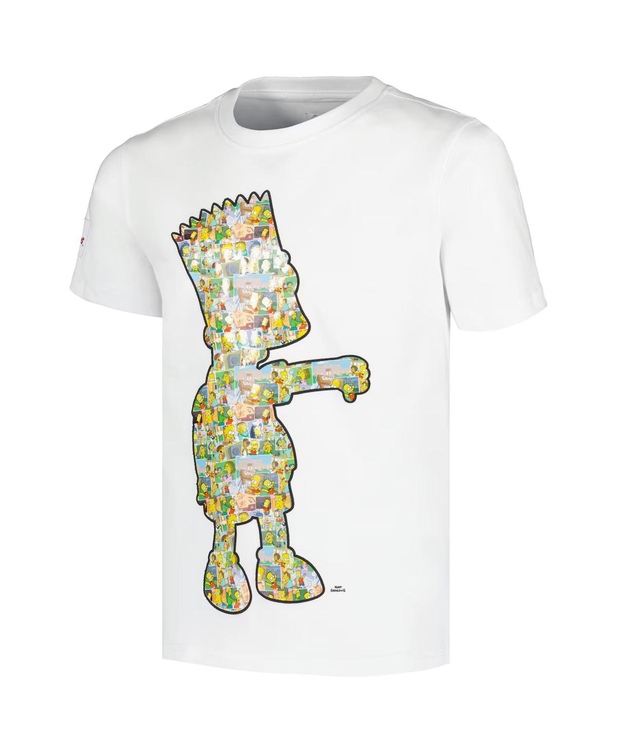 Shop Freeze Max Big Boys And Girls Bart Simpson White The Simpsons Postcards T-shirt