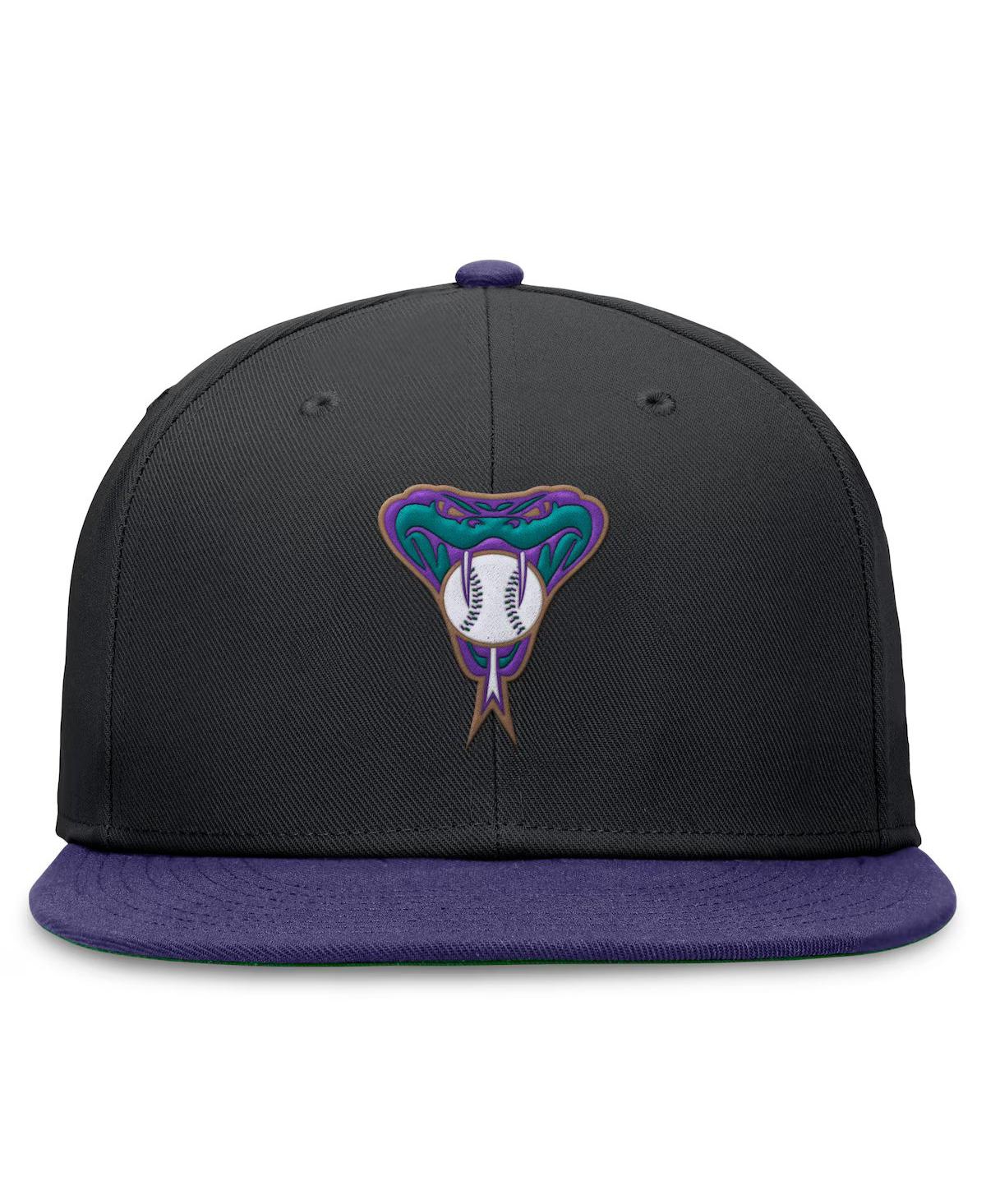 Shop Nike Men's Black/purple Arizona Diamondbacks Rewind Cooperstown True Performance Fitted Hat In No,bk