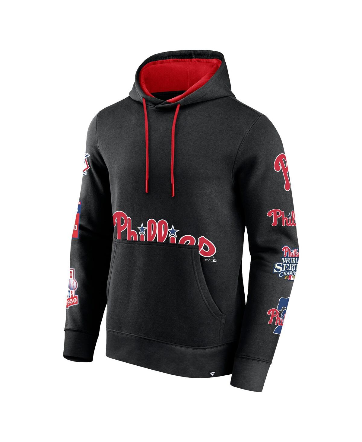 Shop Fanatics Branded Men's Black Philadelphia Phillies Wild Winner Pullover Hoodie In Blk,ath Re
