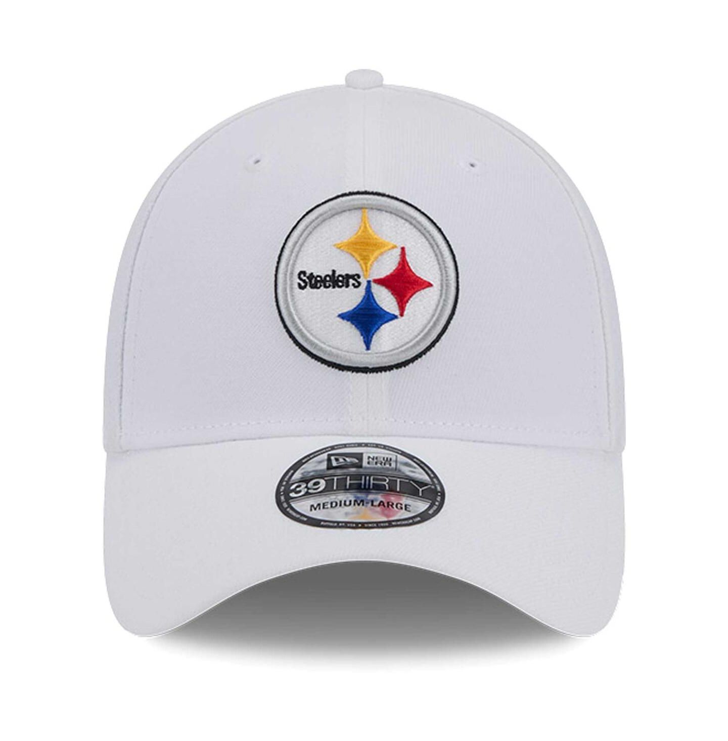 Мужская бейсболка New Era 39THIRTY Flex Pittsburgh Steelers Main, White — фото 4