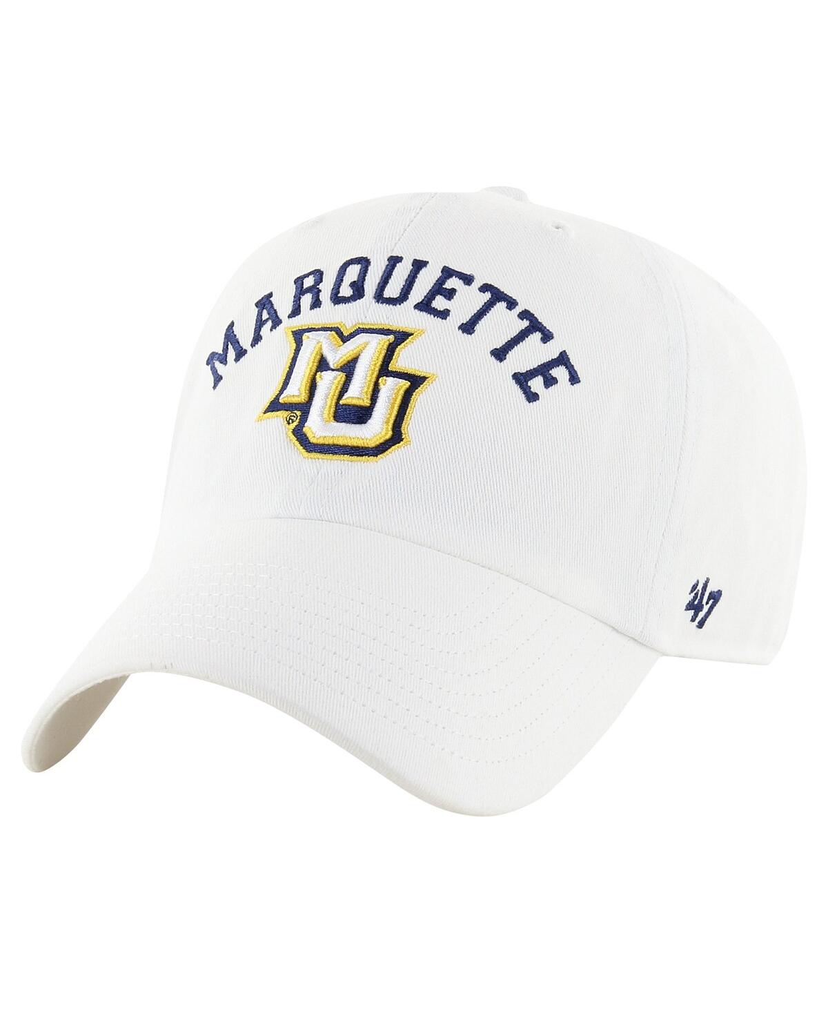 47 Brand Men's White Marquette Golden Eagles Classic Arch Clean Up Adjustable Hat - White