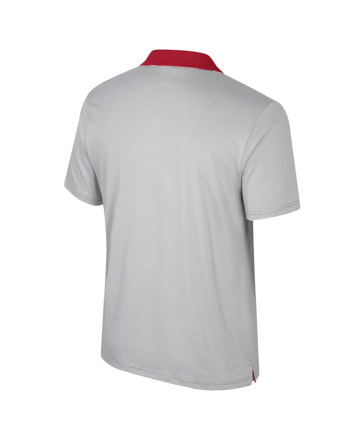 Colosseum Gray Stanford Cardinal Tuck Striped Polo In Grey