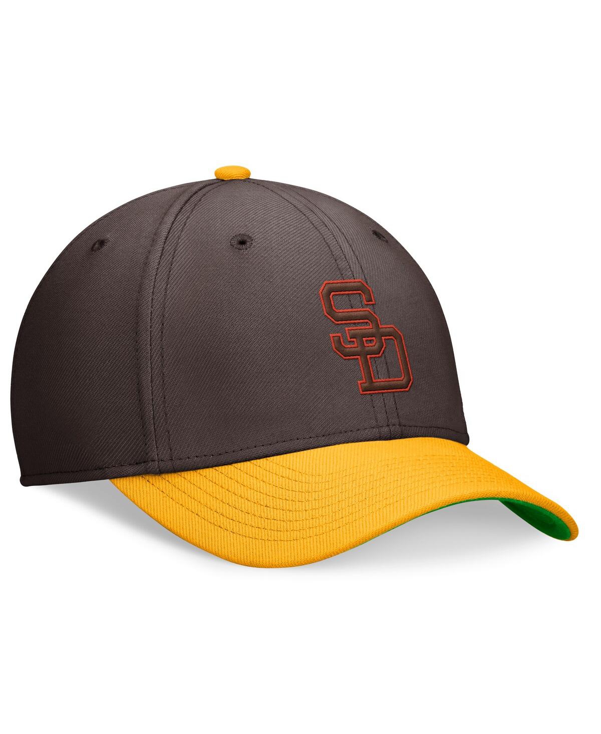 Nike Men's Brown/gold San Diego Padres Cooperstown Collection Rewind Swooshflex Performance Hat In Bar Bunvrs