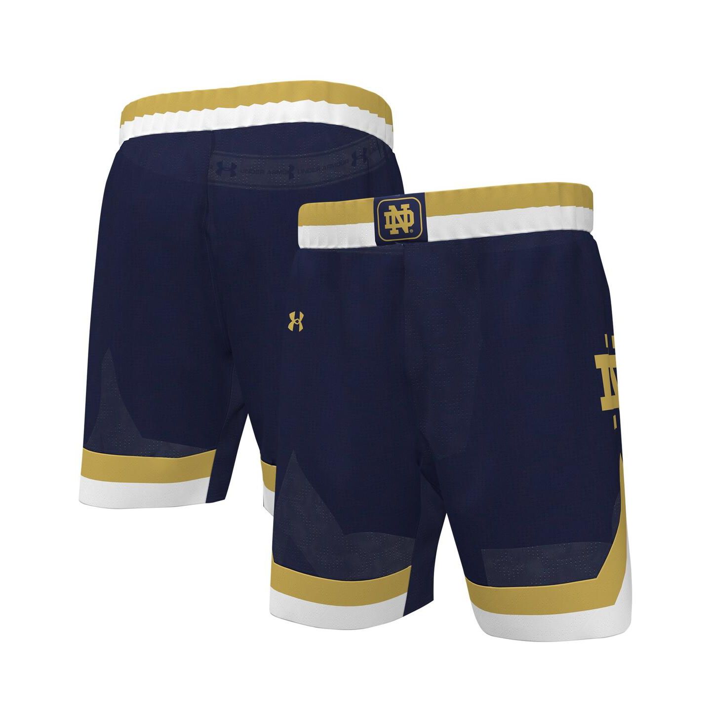 Мужские шорты Under Armour Navy Notre Dame Fighting Irish Replica Basketball — фото 1
