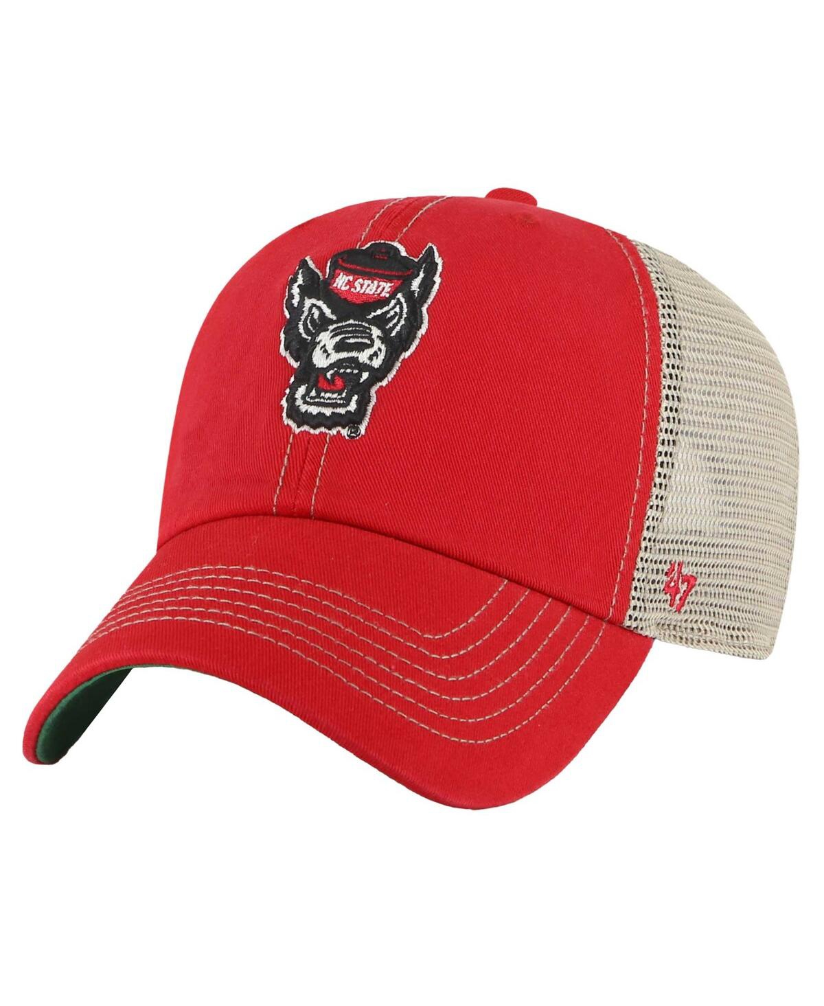 47 Brand Men's Red Nc State Wolfpack Trawler Clean Up Adjustable Hat In Red