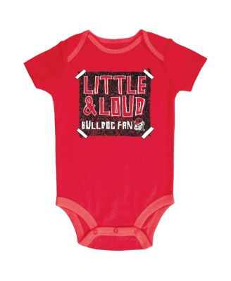 Infant Red/Gray/White Georgia Bulldogs 3-Pack Bodysuit Set