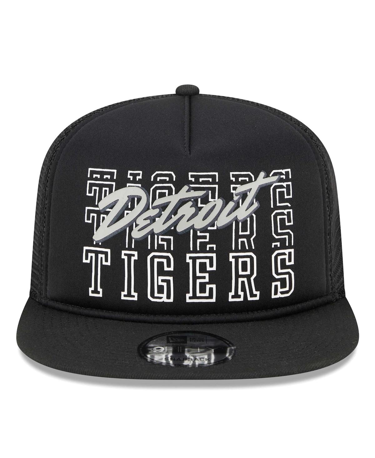 New Era Men's Black Detroit Tigers Street Team A-frame Trucker 9fifty Snapback Hat In Black
