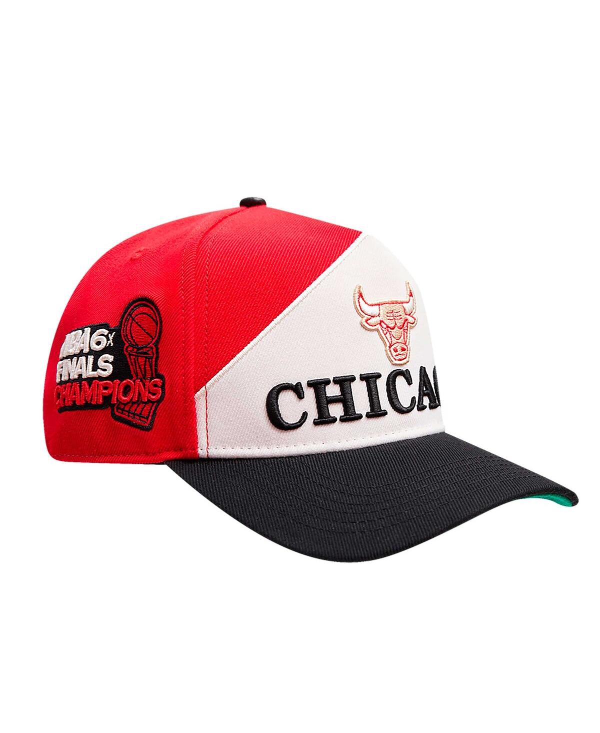 Shop Pro Standard Men's Red/black Chicago Bulls Pinch Chevron Adjustable Hat In Red Black