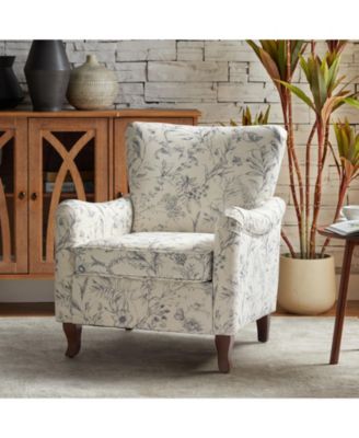 Ewert Comfy Floral Fabric Pattern Armchair with Wingback Design