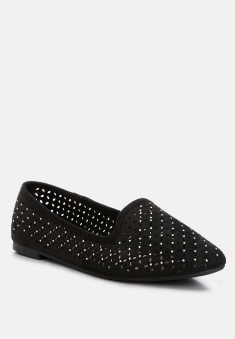 Женские балетки London Rag Gordon Perforated Ballerinas, цвет: Чёрный