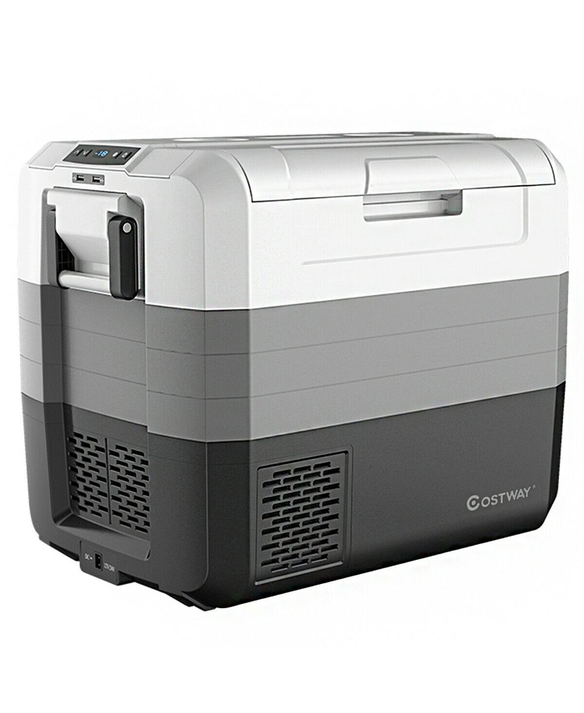 Slickblue 70 Quart Portable Electric Car Camping Cooler - Gray, Black