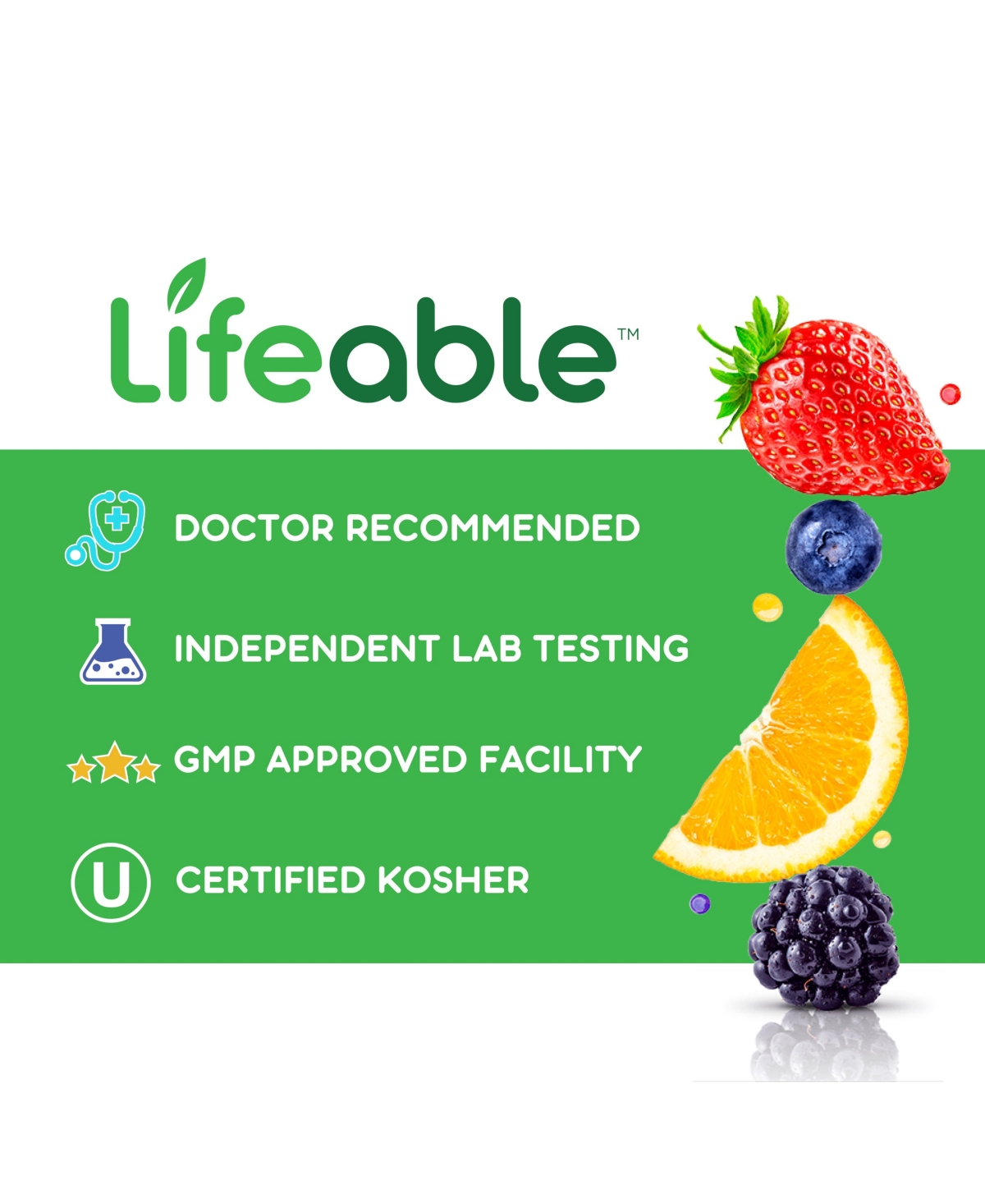 Lifeable Sugar Free Vitamin C for Kids 250 mg Gummies - Immune System - Great Tasting Natural Flavor, Dietary Supplement Vitamins - Gummies - Open