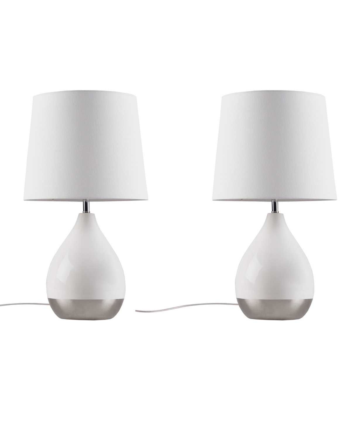 Shop 510 Design 2-tone Ceramic Table Lamp Set Of 2 In White,silv