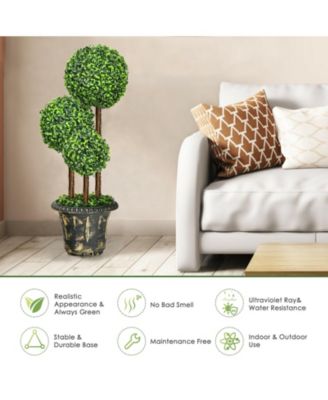 Artificial Topiary Triple Ball Tree for Indoor and Outdoor