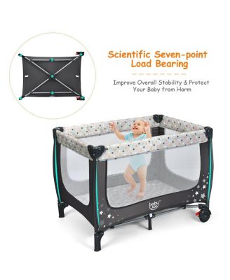 Portable Baby Playpen with Mattress Foldable Design
