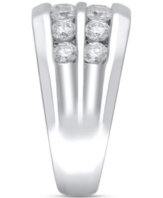 Men's Diamond Two-Row Channel-Set Ring (1-1/2 ct. t.w.) in 10k White, Yellow or Rose Gold