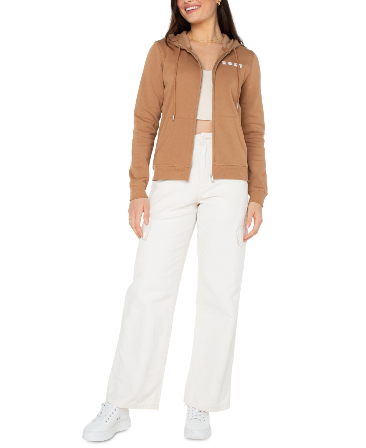 Roxy Juniors' Evening Hike Graphic Zippered Hoodie