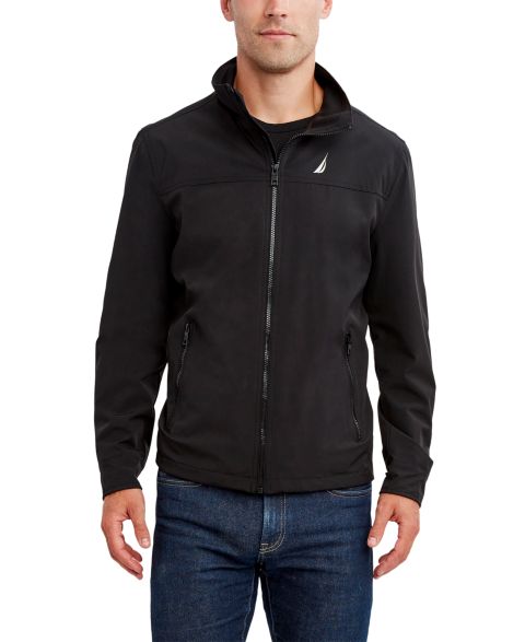 Мужская куртка Nautica Stretch Performance Windbreaker and Rain Jacket, цвет: Чёрный