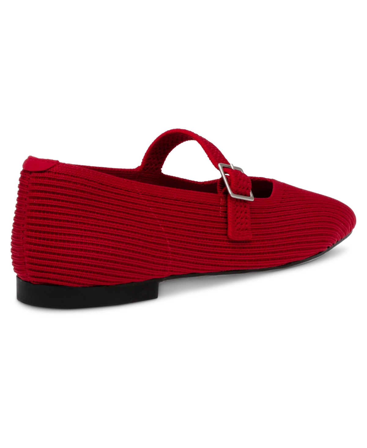 Shop Anne Klein Women's Arisa Knit Mary Jane Flats In Red Smooth