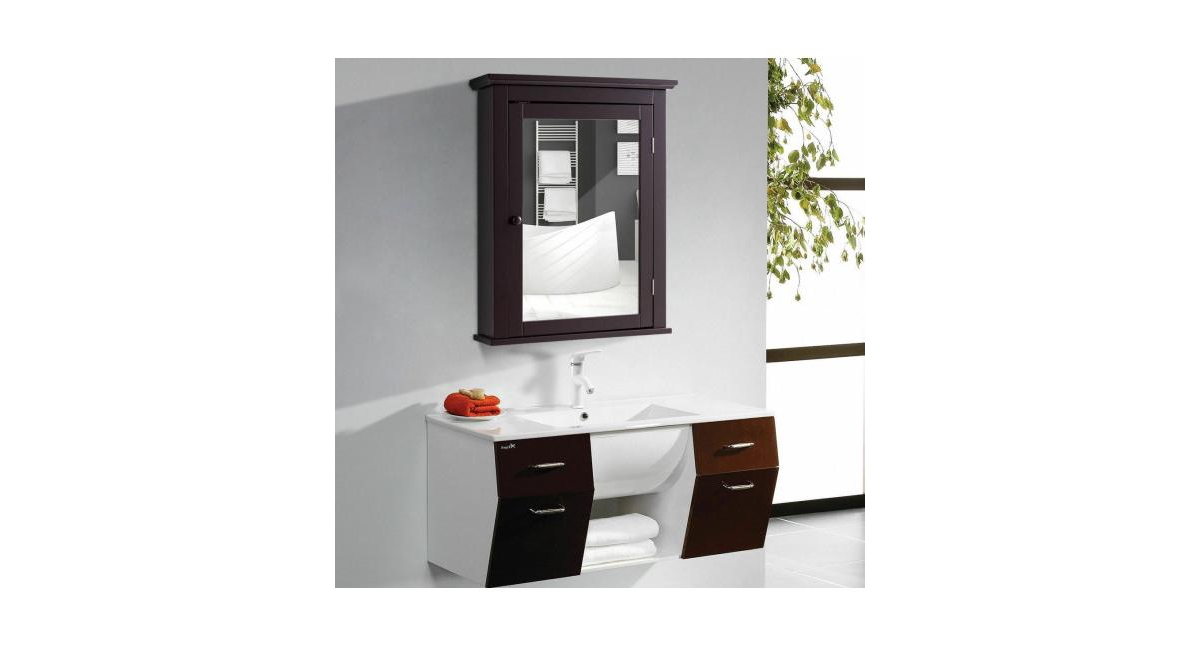 Slickblue Bathroom Mirror Cabinet Wall Mounted Adjustable Shelf Medicine Storage