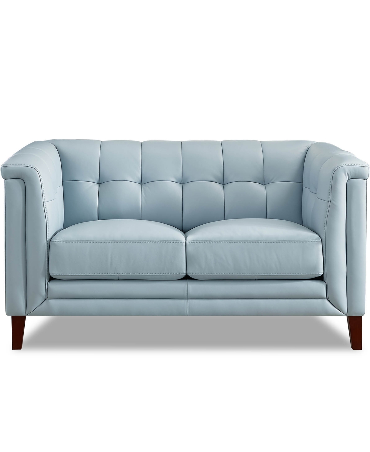 Hydeline Arvo 62" Top Grain Leather Loveseat In Vanilla White