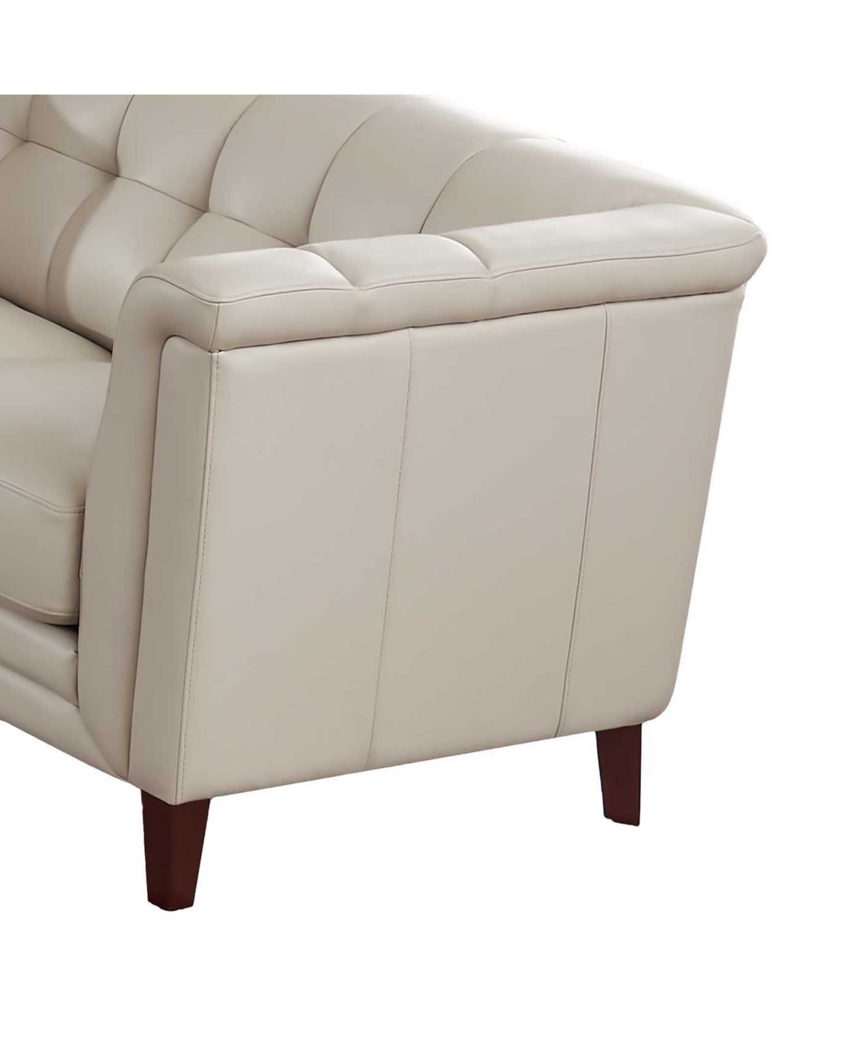 Hydeline Arvo 62" Top Grain Leather Loveseat In Vanilla White