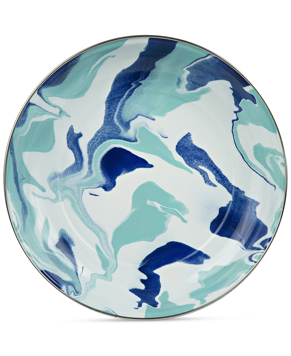 Golden Rabbit Lagoon Enameled Steel Pasta Plates, Set of 4