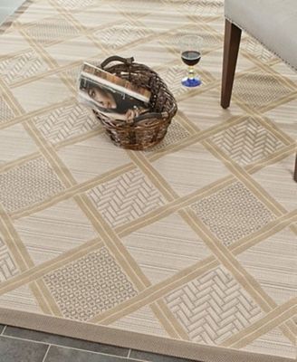 Courtyard CY7570 Beige and Dark Beige 5'3" x 7'7" Outdoor Area Rug