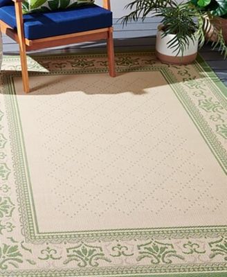 Courtyard CY0901 Natural and Olive 5'3" x 7'7" Outdoor Area Rug