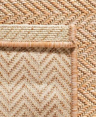 Courtyard CY8022 Natural and Cream 5'3" x 7'7" Sisal Weave Outdoor Area Rug