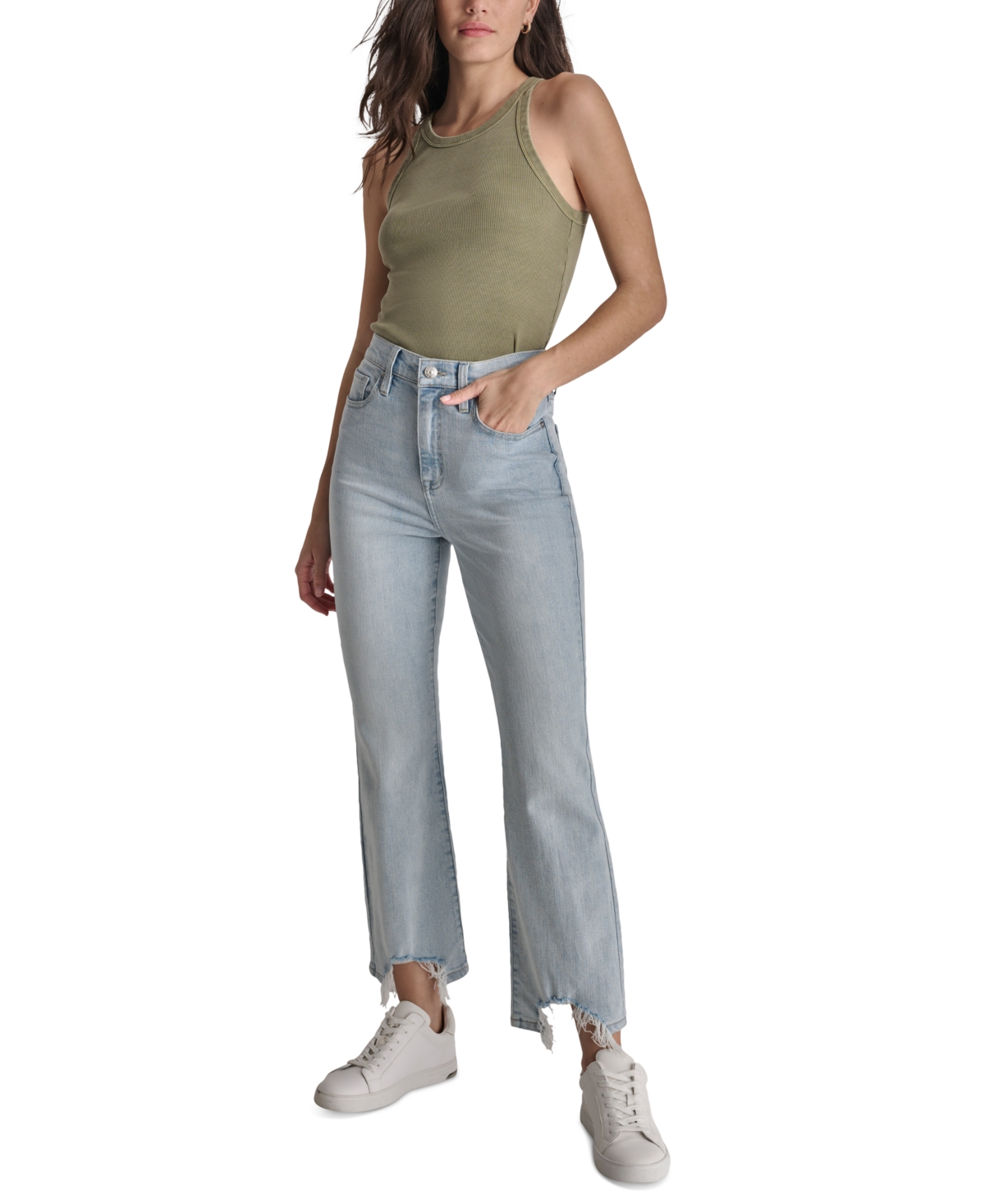 Dkny Jeans Women's High-Rise Destructed-Hem Jeans