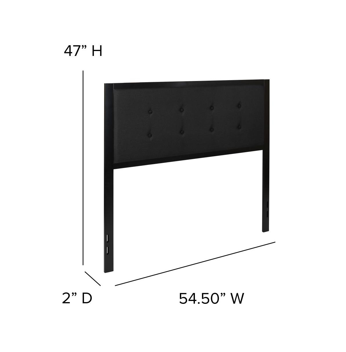 Merrick Lane Camden Headboard Upholstered Button Tufted Headboard With Metal Frame And Adjustable Rail Slots