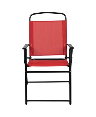 6 Piece Patio Garden Set With Table, Umbrella And 4 Folding Chairs