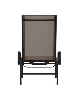 Braelin Textilene Adjustable 5 Position Patio Chaise Lounge With Armrests And Metal Frame