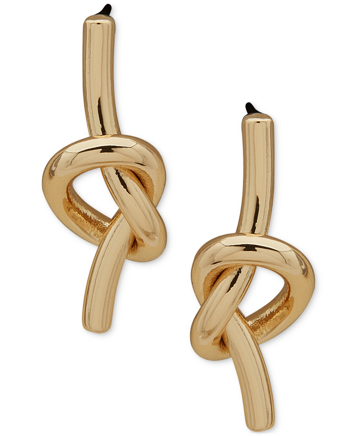 Gold-Tone Knotted Bar Drop Earrings - Gold