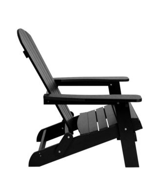 Set Of 2 Riviera Poly Resin Folding Adirondack Lounge Chair - All-Weather Indoor/Outdoor Patio Chair