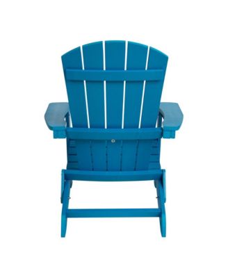 Set Of 2 Riviera Poly Resin Folding Adirondack Lounge Chair - All-Weather Indoor/Outdoor Patio Chair