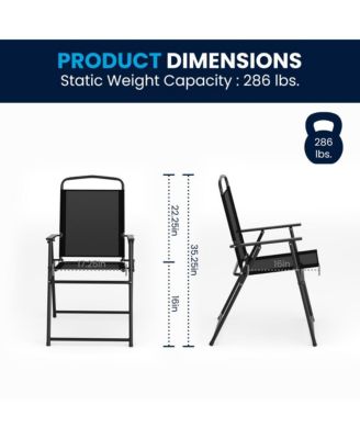 6 Piece Patio Garden Set With Table, Umbrella And 4 Folding Chairs