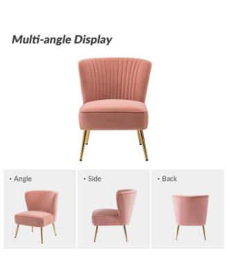 Velvet Accent Chair with Gold Metal Legs for Bedroom Guest Room Vanity