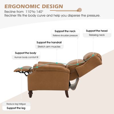 Pierce Genuine Leather Recliner with Nailhead Trims