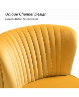 Velvet Accent Chair with Gold Metal Legs for Bedroom Guest Room Vanity