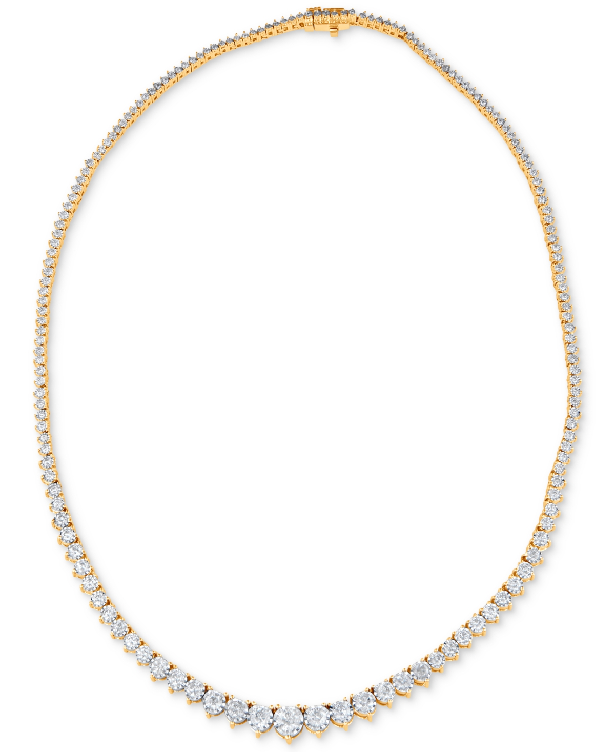 Shop Macy's Diamond Graduated Collar Tennis Necklace (5 Ct. T.w.) In 14k White Gold Or 14k Yellow Gold