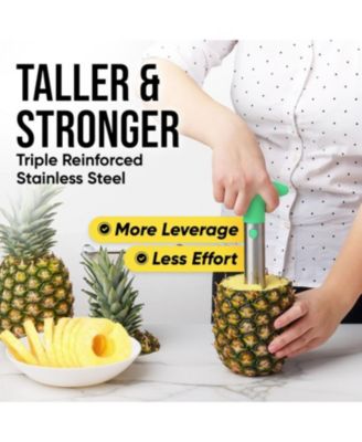 Heavy Duty 2pc Pineapple Corer & Slicer Set – Includes Eye Removal Tool with Reinforced Blade