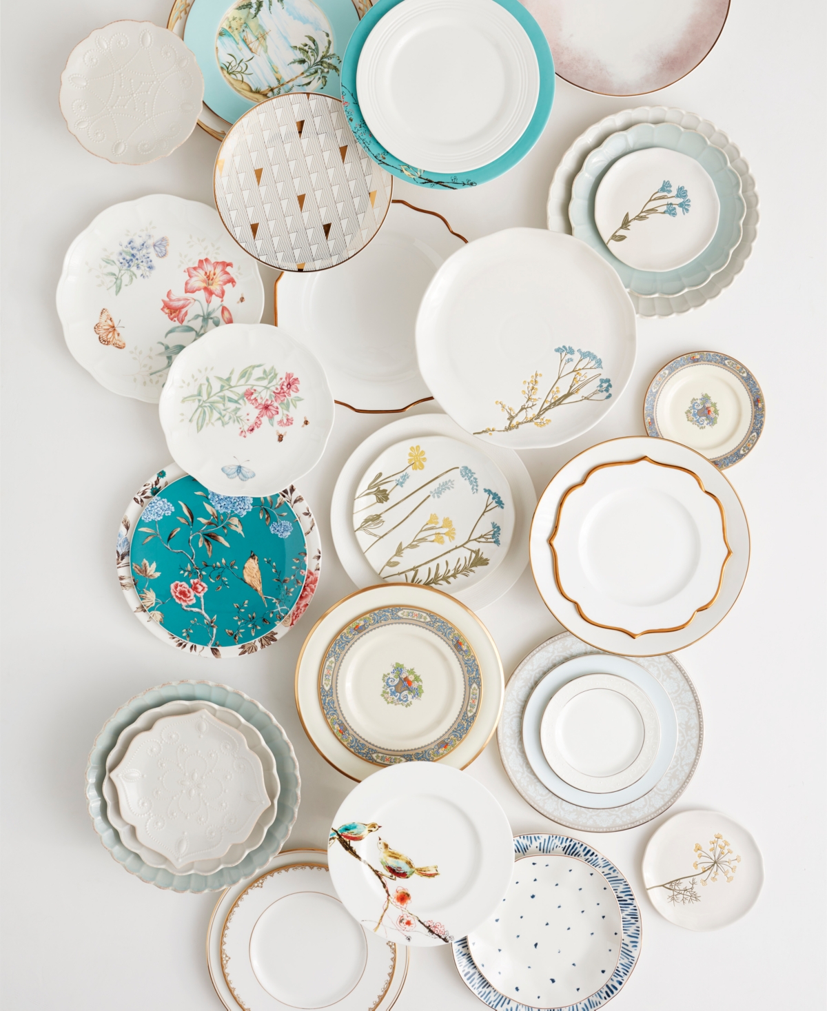 Lenox Wildflowers Dinner Plates, Set Of 4 In White