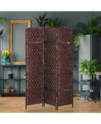 3 Panel Resin Wicker Folding Room Divider Privacy Screen Home Office