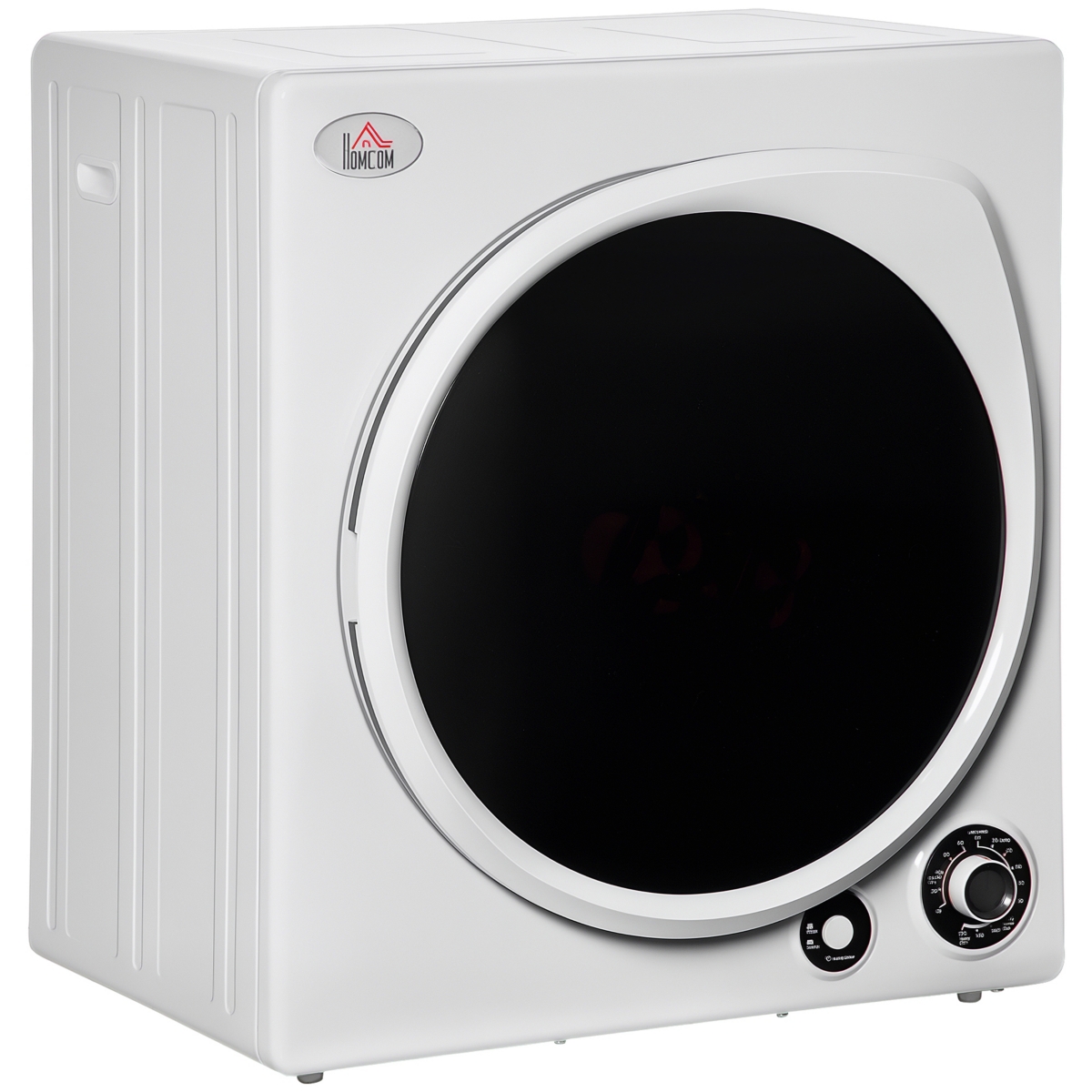 Homcom Automatic Dryer Machine, 1350W 3.22 Cu. Ft. Portable Clothes Dryer with 5 Drying Modes and Stainless Steel Tub for Apartment or Dorm, White - W