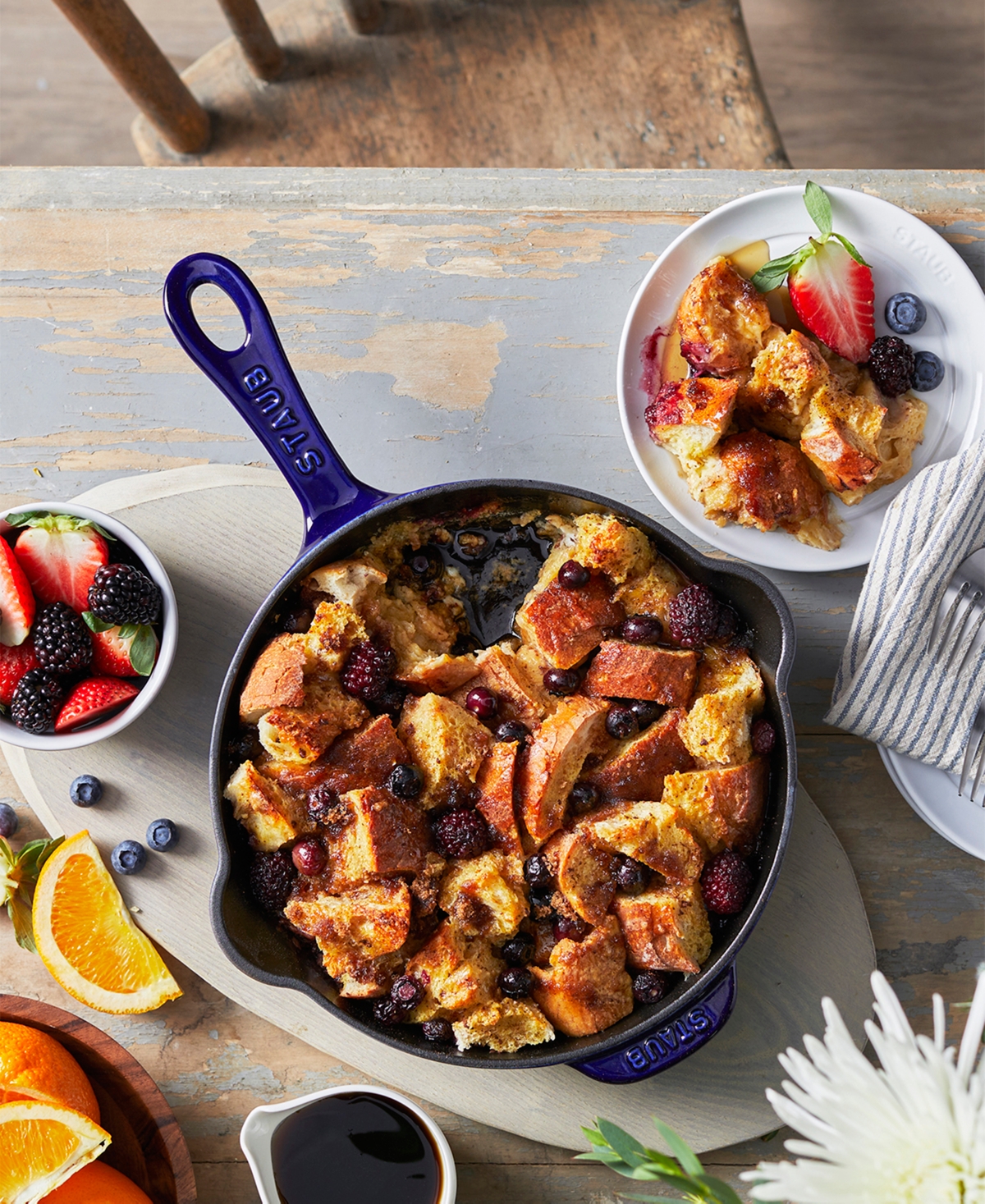 Staub Cast Iron 8.5in Dark Blue Traditional Deep Skillet In Indigo