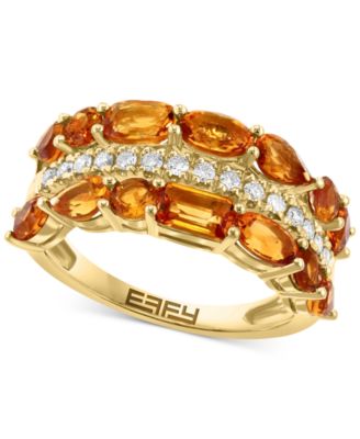 EFFY Collection - Aquamarine (2-1/3 ct. t.w.) & Diamond (1/5 ct. t.w.) Multirow Ring in 14k Gold